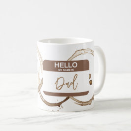 Hej Min Namn är PAPPA Nametag Coffee Ringar Roligt Kaffemugg