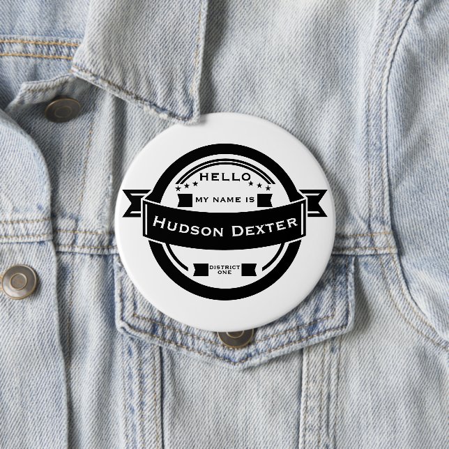 Hej Min namn är Personlig Hej Gifts Knapp (In Situ)