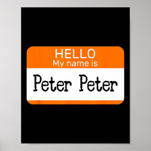 Hej Min Namn är Peter Sticker Namn bricka på en sk Poster