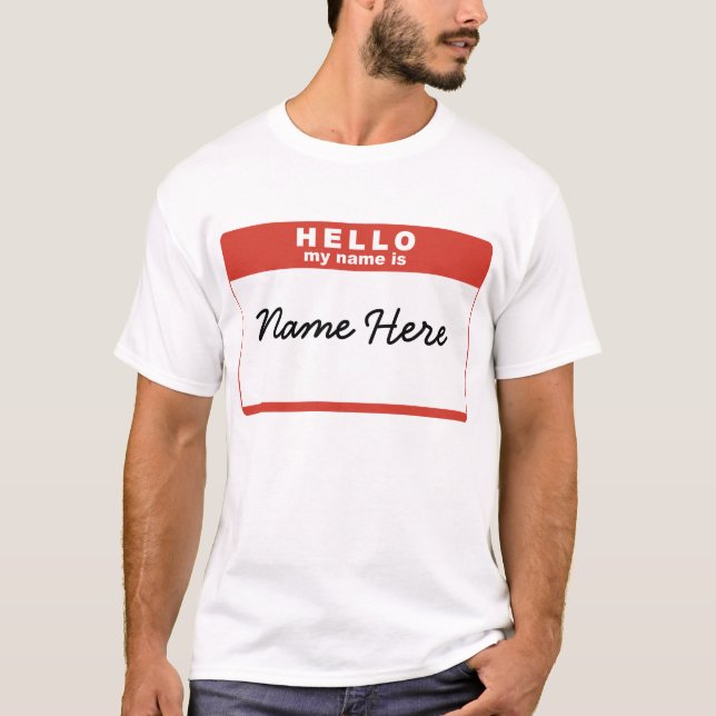 Hej, min Namn är.. Röd T-shirt (Framsida)