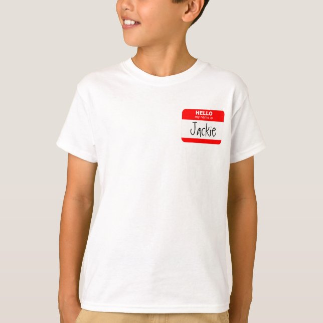Hej, Min Namn är ... (rött) T-shirt (Framsida)
