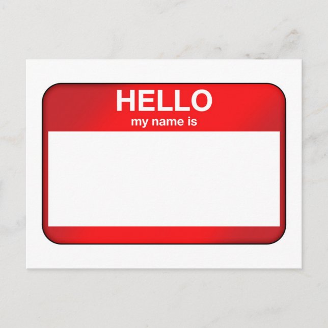 Hej Min Namn är.. Vykort (Framsida)