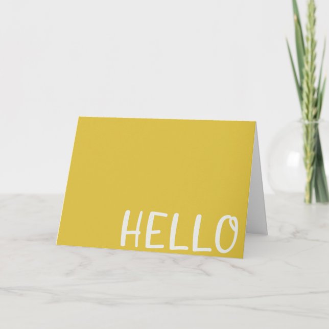 Hej | Minimalistisk enkel modern, modern Gult Kort (Framsida)
