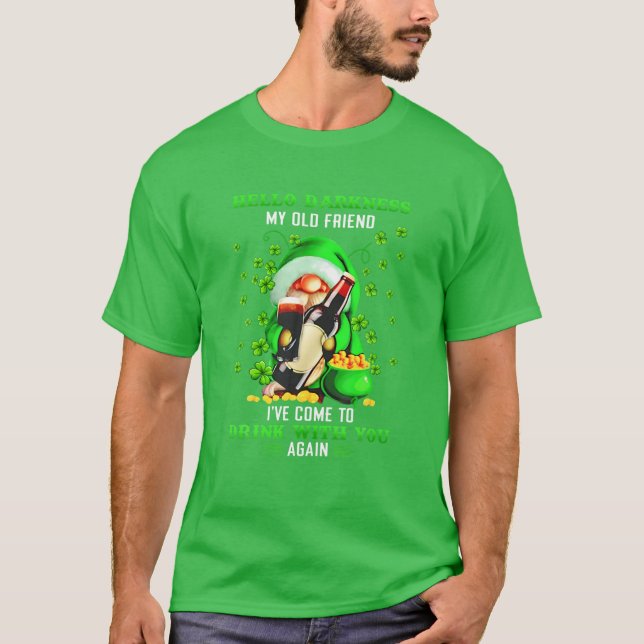 Hej-Mitt-gamle-Friend-Mörkret Gnome Beer St Patric T Shirt (Framsida)