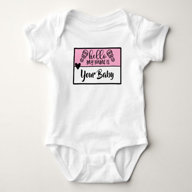 Hej Mitt Namn är "anpassningsbar baby namn" T Shirt (Framsida)