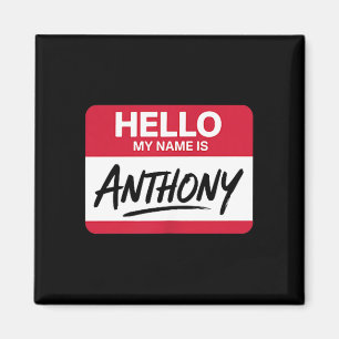 Hej Mitt Namn Är Anthony Namnskylt För Anthony Magnet