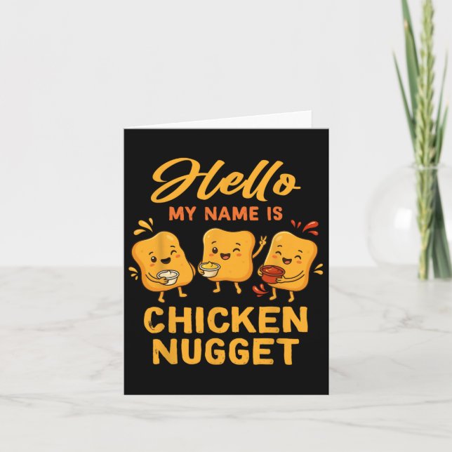 Hej Mitt Namn Är Chicken Nugget Kostym Barn Chick Kort (Framsida)