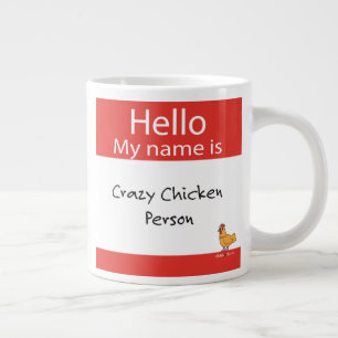 Hej Mitt Namn är en Crazy Chicken-person - Kaffe Jumbo Mugg