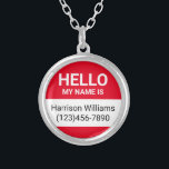 Hej mitt namn är ett rött ID-kort för anpassad nam Silverpläterat Halsband<br><div class="desc">Hej mitt namn är ett rött eget namn,  uttal,  kontaktinfo id badge Silver Plated Necklace. Fullständig anpassade. Skriva ditt namn,  mobilt nummer,  gender,  kontorsnamn,  yrke osv. Det kan användas för party,  evenemang,  familjeåterföreningar,  företag,  kontor,  skolarrangemang. I resten av samlingen finns ytterligare alternativ,  stilar,  färg,  koordinering och matchning.</div>