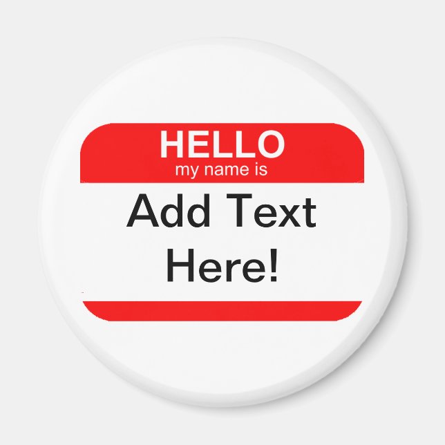 Hej Mitt Namn är flexibelt Magnet (Framsidan)