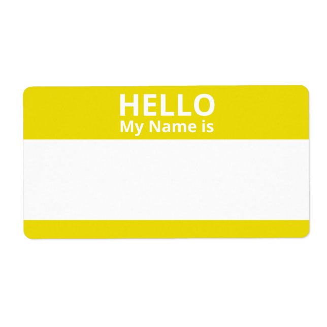 Hej Mitt Namn är Gult och etiketter för vita Namn  Fraktsedel (Framsidan)