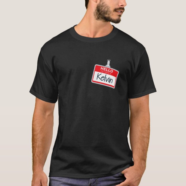 Hej Mitt Namn är Kelvin Funny Halloween Costume Na T Shirt (Framsida)