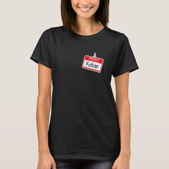 Hej Mitt Namn är Kelvin Funny Halloween Costume Na T Shirt (Framsida)