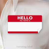 Hej mitt namn är - klassisk röd