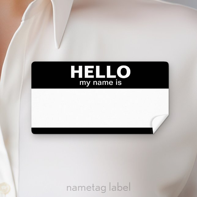 Hej mitt namn är - klassiska etiketter fraktsedel (Hello my name is Label)