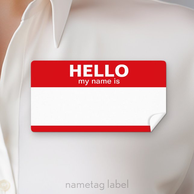 Hej mitt namn är - klassiska etiketter fraktsedel (Hello my name is Label)