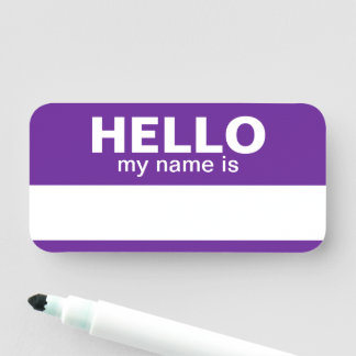 Hej mitt namn är - Lila - Anställd Whiteboardpenna Namnbricka