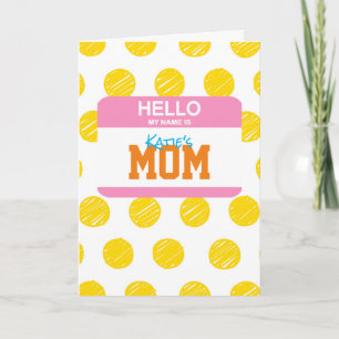 Hej Mitt Namn Är MAMMA Namnskylt Föräldraskap Humo Helgkort
