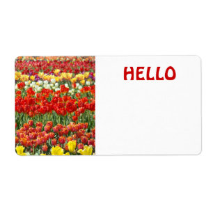 HEJ mitt namn är Namn bricka Tulip Flowers Fraktsedel
