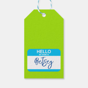 Hej Mitt Namn är Roligt för Nametags Blue Grönt Of Presentetikett