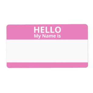 Hej Mitt Namn är Rosa- och vita Namn bricka-etiket Fraktsedel