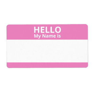 Hej Mitt Namn är Rosa- och vita Namn bricka-etiket Fraktsedel