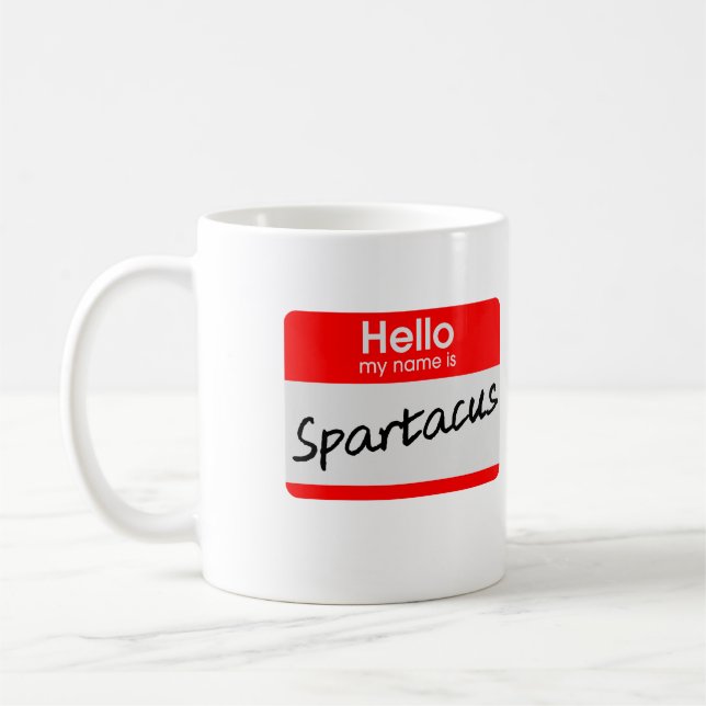 Hej Mitt Namn Är Spartacus Namnskylt Rolig Mugg (Vänster)