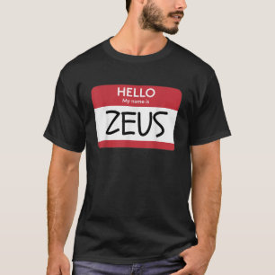 Hej Mitt Namn är Zeus fantny grekiska Gud Hallowee T Shirt
