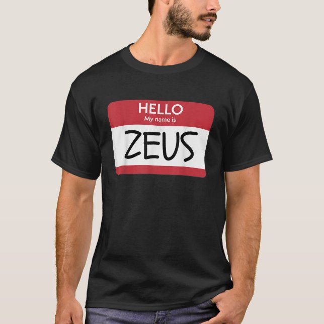 Hej Mitt Namn är Zeus fantny grekiska Gud Hallowee T Shirt (Framsida)