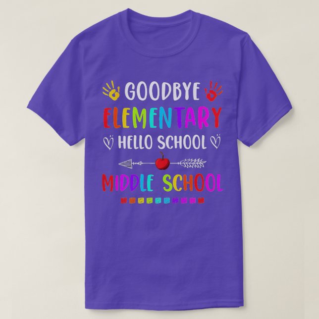 Hej Mitten School Studenten Adjö Elementär T Shirt (Design framsida)