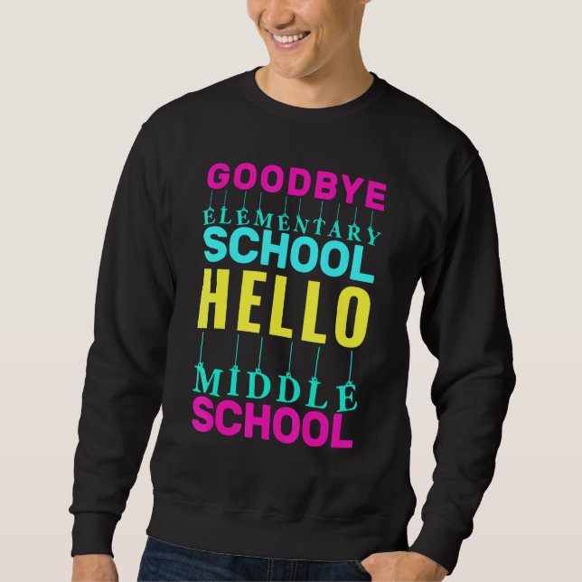 Hej Mitten-skolan förra dagen i grundskolan Lång Ärmad Tröja (Framsida)
