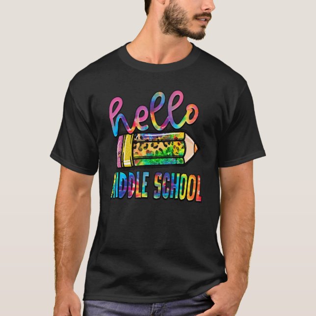 Hej Mitten skolblyertspennan Dye Student tillbaka  T Shirt (Framsida)