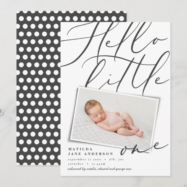 Hej modern 1 fotosvart, vit typografi meddelande (Fram/baksida)