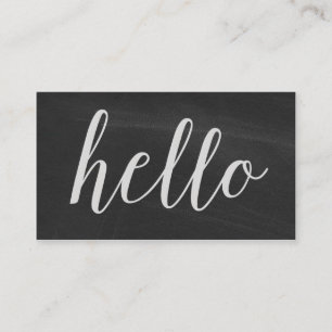 Hej Modern Chalkboard-Affärskort Visitkort
