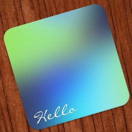 Hej modern holografisk blåfärgad grönt turkos underlägg papper kvadrat