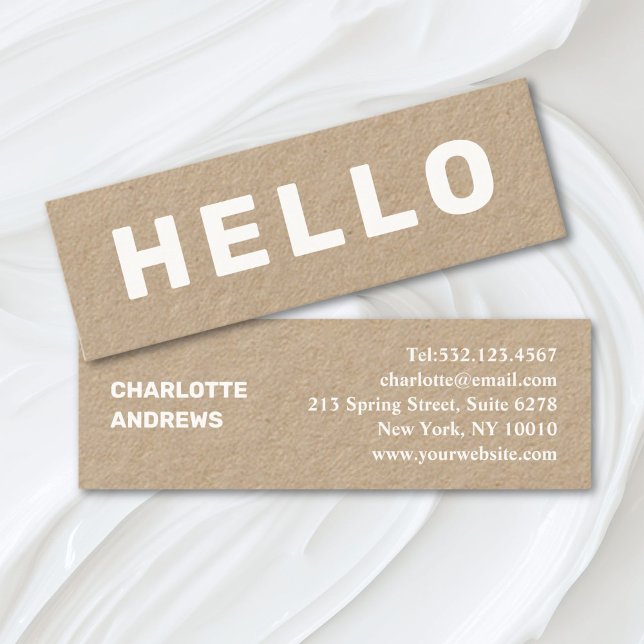 HEJ! Modern Minimal Mini-Affärskortet Mini Vis Visitkort (Olá! Modern Minimal Mini Business Card)