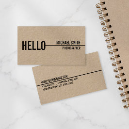 "Hej" Modern Minimalistisk Kraftpapper Visitkort