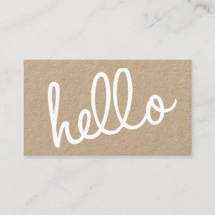 Hej Modern Professionell Script Kraft Papper Visitkort