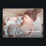 HEJ Modern Tillkännagivande för födelse BLUE Meddelande<br><div class="desc">Helt enkelt modern. Alltid snyggt. © www.themodcards.com</div>