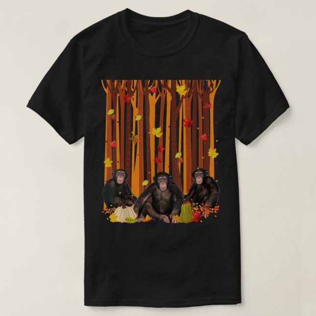 Hej Monkey Maple Löv Fall Pumpkin Manar W T Shirt (Design framsida)