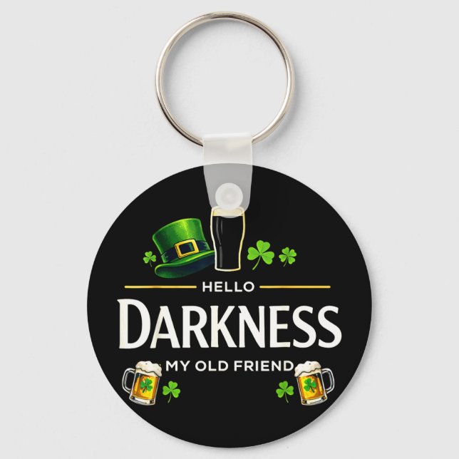 Hej mörker gamle vän rolig irländsk shamrock bi nyckelring (Framsida)
