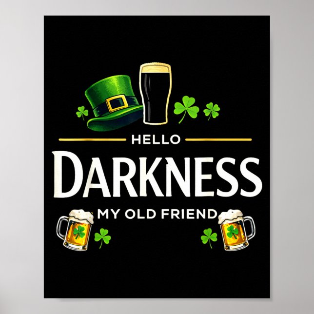 Hej mörker gamle vän rolig irländsk shamrock bin poster (Framsidan)