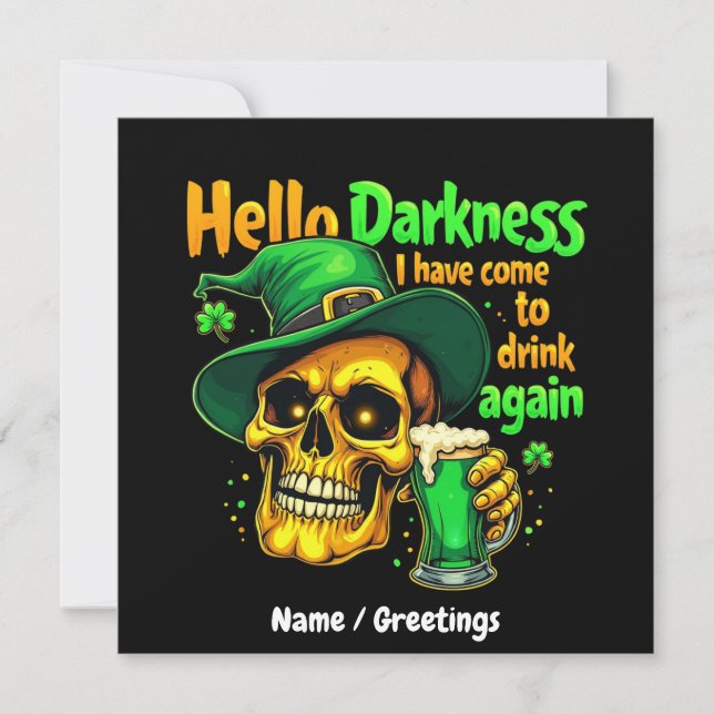 Hej Mörker jag har Kom att dricka med dig igen Inbjudningar (Framsida)