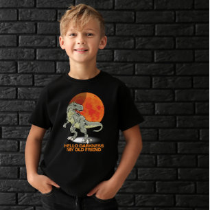 Hej Mörker min gamla vän Dinosaur Sol Orange T Shirt