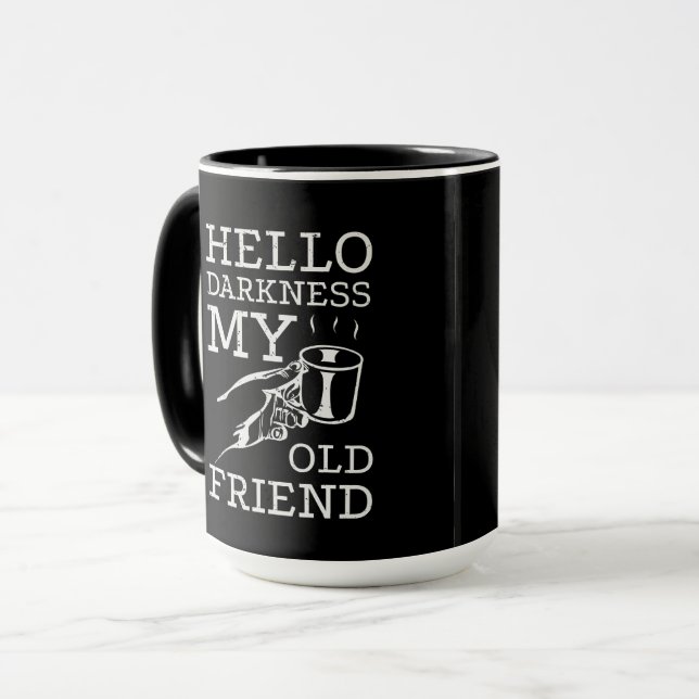 Hej Mörker Min Gamla Vän Kaffe Mugg (Framsida vänster)