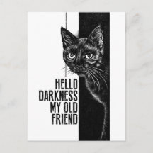 Hej Mörker Min Gamla Vän Svart Katt Skiss V2