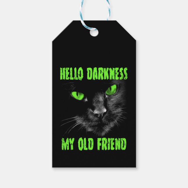 Hej Mörker min gamle vän: Grönt Ögon Presentetikett (Framsidan)