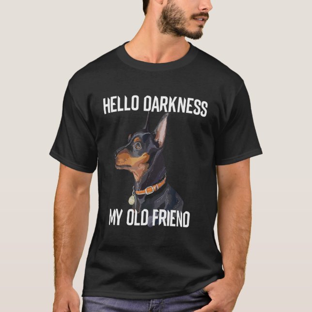 Hej Mörker min gamle vän Hund Doberman Manar T Shirt (Framsida)