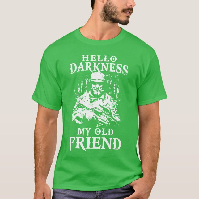 hej mörker min gamle vän smole patriotisk veteran t shirt (Framsida)