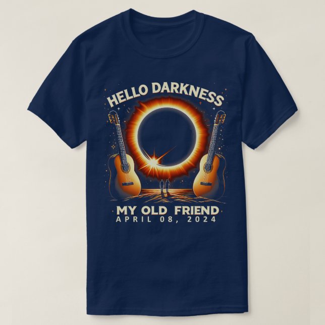 Hej Mörker min gamle vän Solar Eclipse April 0 T Shirt (Design framsida)